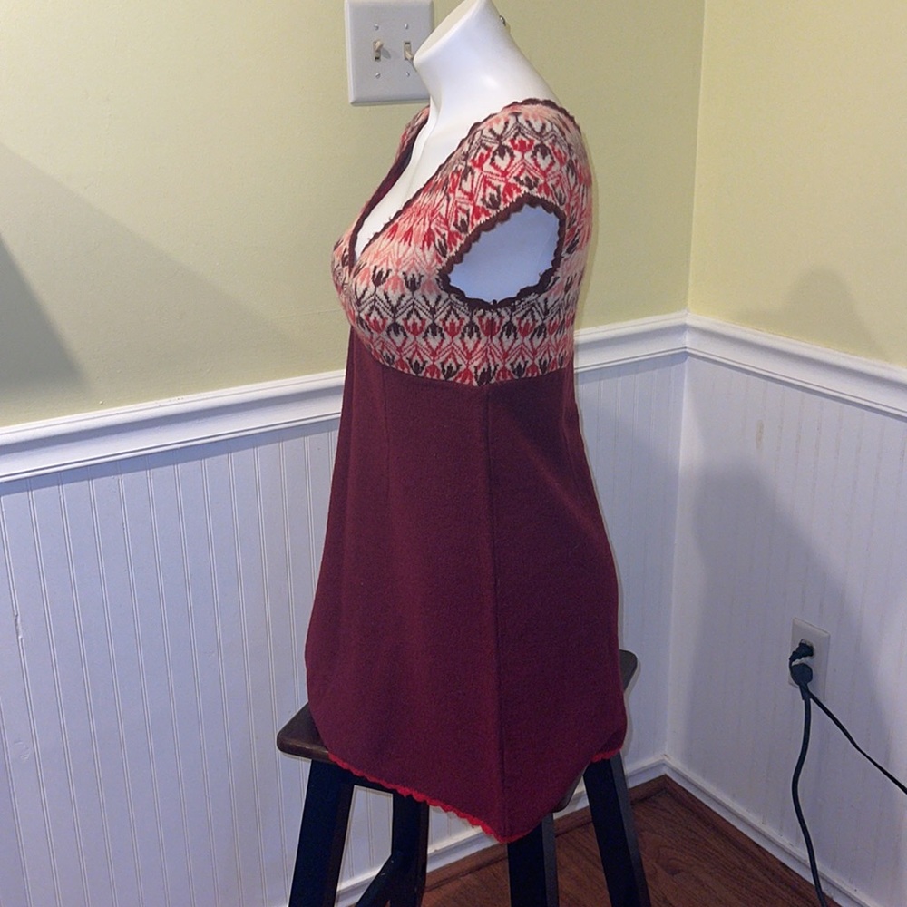 Free People Fair Isle Mini dress. Size medium. Boho style. Wool Blend. - Picture 7 of 10